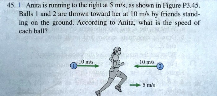 Right anita shown running thrown balls figure friends toward standing ball her solved problem according two