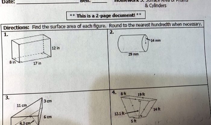 Geometry unit 11 volume and surface area