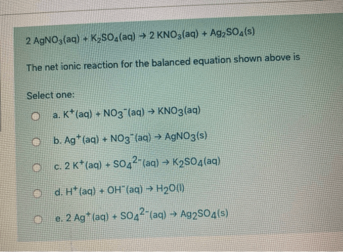 Net ionic equation for agno3 and k2so4