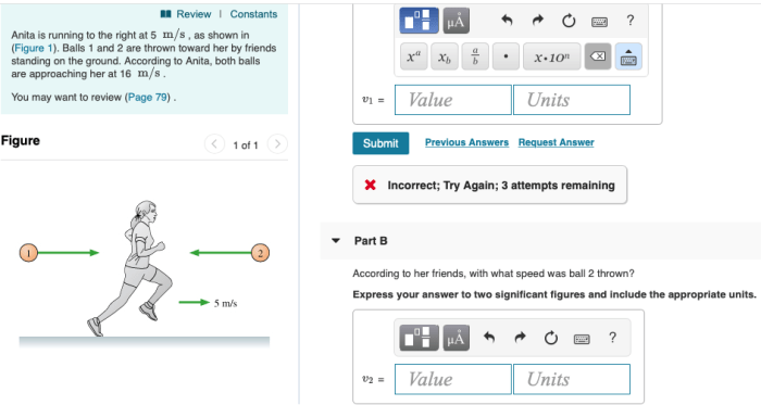 Anita right running shown balls thrown figure friends toward standing according her ball speed answer solved ground problem two significant